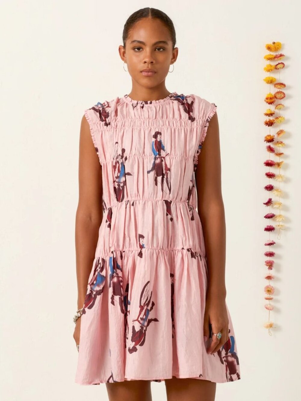 Alix Of Bohemia Jule Parisian Pedal Dress Size M Silk Ruched